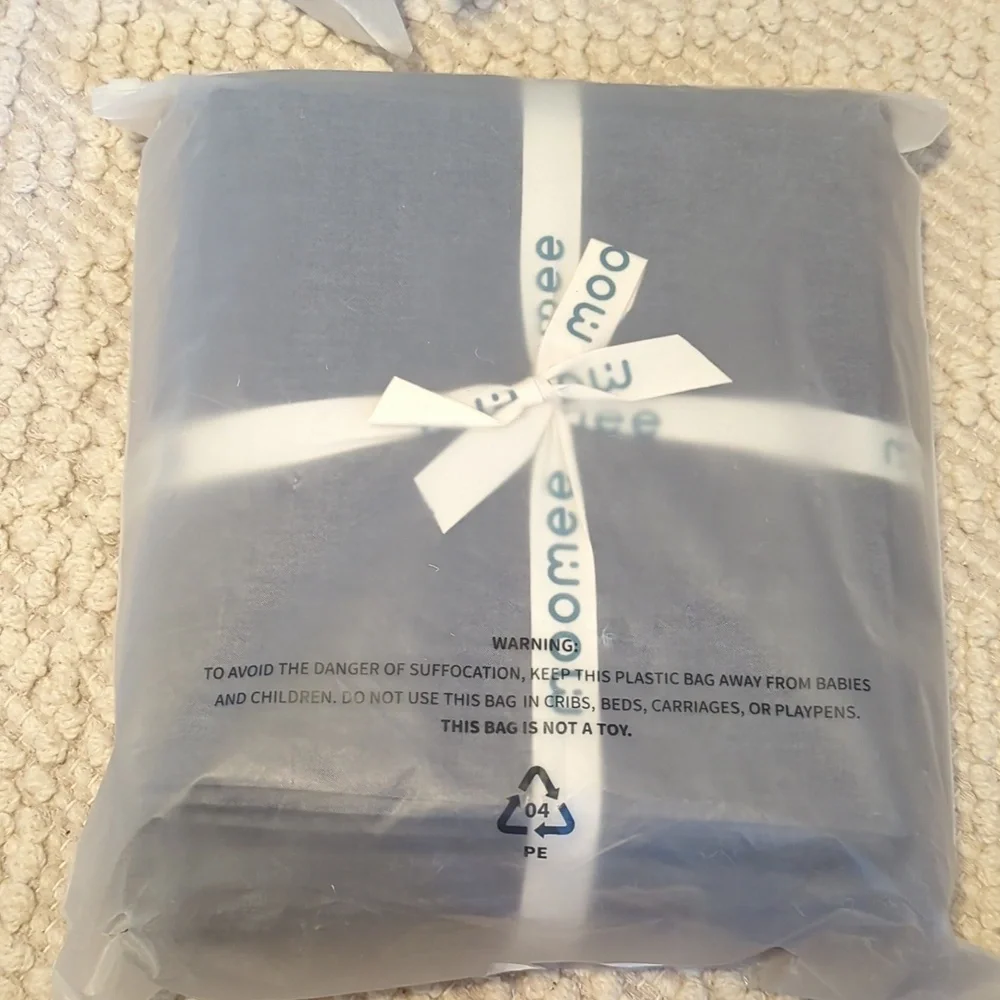 MooMee Bedding Duvet Cover Set 100% Washed Cotton Linen Like Textured Breathable